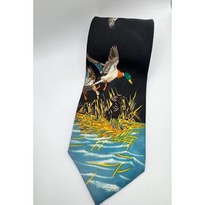 Waterfowl Necktie Dog Mallard Duck Hunting Poly Jacquard Microfiber USA‎ Made